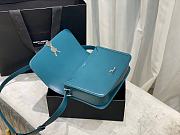 YSL Solferino Medium Satchel In Box Saint Laurent Leather (Turquoise Green)23cm 634305  - 5