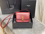 YSL Solferino Small Satchel In Box Saint Laurent Leather (Red)19cm 634306  - 1