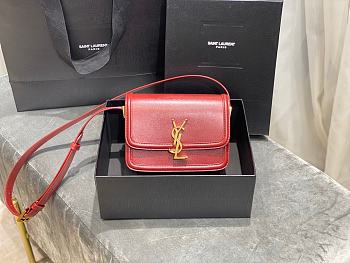 YSL Solferino Small Satchel In Box Saint Laurent Leather (Red)19cm 634306 