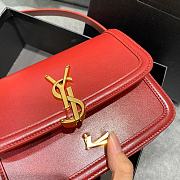 YSL Solferino Small Satchel In Box Saint Laurent Leather (Red)19cm 634306  - 2