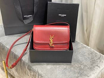 YSL Solferino Medium Satchel In Box Saint Laurent Leather (Red)23cm 634305