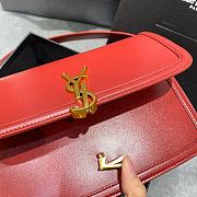 YSL Solferino Medium Satchel In Box Saint Laurent Leather (Red)23cm 634305 - 3