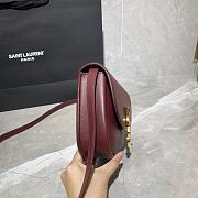 YSL Kaia Small Satchel In Smooth Vintage Leather (Burgundy) 619740  - 6