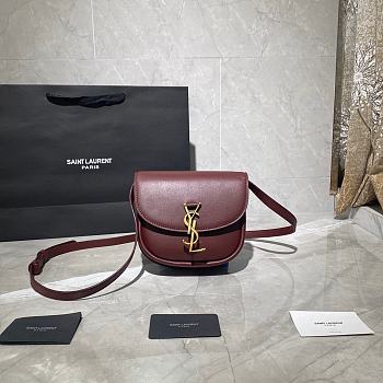 YSL Kaia Small Satchel In Smooth Vintage Leather (Burgundy) 619740 