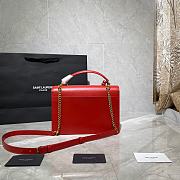 YSL Medium Sunset Satchel In Smooth Leather (Red) 634723 - 3
