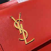 YSL Medium Sunset Satchel In Smooth Leather (Red) 634723 - 2