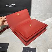 YSL Medium Sunset Satchel In Smooth Leather (Opyum Red) 634723  - 4