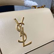 YSL Medium Sunset Satchel In Smooth Leather (Ivory Natural) 634723 - 3
