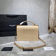 YSL Medium Sunset Satchel In Smooth Leather (Ivory Natural) 634723 - 2