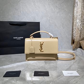 YSL Medium Sunset Satchel In Smooth Leather (Ivory Natural) 634723