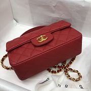 Chanel Mini Messenger Bag in Grained Calfskin (Red) AS2431  - 5