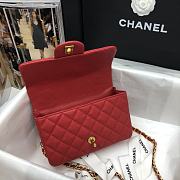 Chanel Mini Messenger Bag in Grained Calfskin (Red) AS2431  - 4