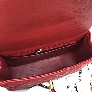 Chanel Mini Messenger Bag in Grained Calfskin (Red) AS2431  - 2