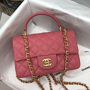 Chanel Mini Messenger Bag in Grained Calfskin (Pink) AS2431  - 1