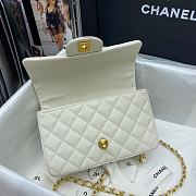 Chanel Mini Messenger Bag in Grained Calfskin (White) AS2431  - 6