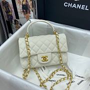 Chanel Mini Messenger Bag in Grained Calfskin (White) AS2431  - 1