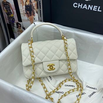 Chanel Mini Messenger Bag in Grained Calfskin (White) AS2431 