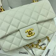 Chanel Mini Messenger Bag in Grained Calfskin (White) AS2431  - 3
