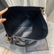 YSL Tag Smooth Saddle Leather Hobo Bag (Black) 635266  - 6