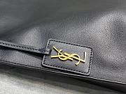 YSL Tag Smooth Saddle Leather Hobo Bag (Black) 635266  - 5