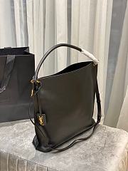 YSL Tag Smooth Saddle Leather Hobo Bag (Black) 635266  - 3