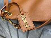 YSL Tag Smooth Saddle Leather Hobo Bag (Brown) 635266  - 6