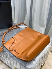 YSL Tag Smooth Saddle Leather Hobo Bag (Brown) 635266  - 5