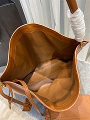 YSL Tag Smooth Saddle Leather Hobo Bag (Brown) 635266  - 2