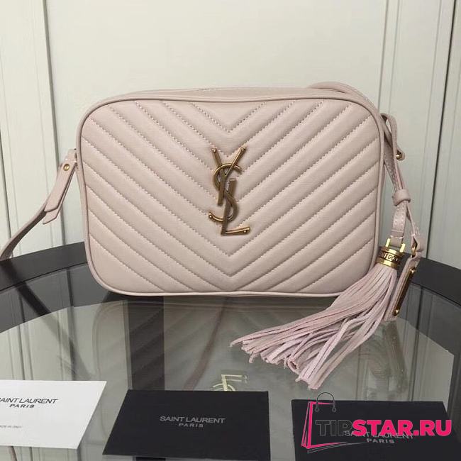 YSL Lou Bag Camera Bag Pink Powder Gold Buckle 520534  - 1