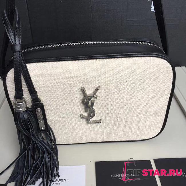 YSL Lou Bag Camera Bag White Silver Buckle 520534  - 1