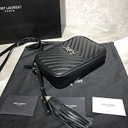 YSL Lou Bag Camera Bag Black Silver Buckle 520534  - 5