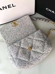 CHANEL BAG 19 Fabric Tweed Gray and Creamy White AS1160 B05955 MG760  - 4