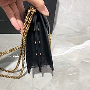 YSL Cassandra Monogram Clasp Bag In Grain De Poudre Embossed Shiny Leather (Black) 532750  - 6