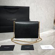 YSL Cassandra Monogram Clasp Bag In Grain De Poudre Embossed Shiny Leather (Black) 532750  - 4