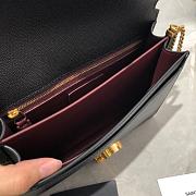 YSL Cassandra Monogram Clasp Bag In Grain De Poudre Embossed Shiny Leather (Black) 532750  - 3