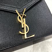 YSL Cassandra Monogram Clasp Bag In Grain De Poudre Embossed Shiny Leather (Black) 532750  - 2
