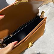 YSL Cassandra Monogram Clasp Bag In Grain De Poudre Embossed Leather (Brown) 532750 - 6