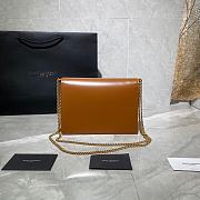 YSL Cassandra Monogram Clasp Bag In Grain De Poudre Embossed Leather (Brown) 532750 - 4