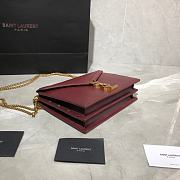 YSL Cassandra Monogram Clasp Bag In Grain De Poudre Embossed Leather (Burgundy) 532750  - 3