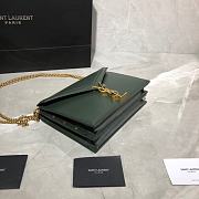 YSL Cassandra Monogram Clasp Bag In Grain De Poudre Embossed Leather (Dark Green) 532750 - 3