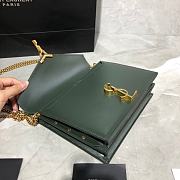 YSL Cassandra Monogram Clasp Bag In Grain De Poudre Embossed Leather (Dark Green) 532750 - 5