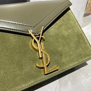 YSL Cassandra Monogram Clasp Bag In Grain De Poudre Embossed Leather (Green) 532750  - 2