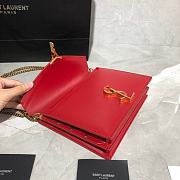 YSL Cassandra Monogram Clasp Bag In Grain De Poudre Embossed Leather (Red) 532750  - 2