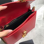 YSL Cassandra Monogram Clasp Bag In Grain De Poudre Embossed Leather (Red) 532750  - 5