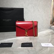 YSL Cassandra Monogram Clasp Bag In Grain De Poudre Embossed Leather (Red) 532750  - 1