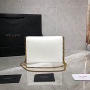 YSL Cassandra Monogram Clasp Bag In Grain De Poudre Embossed Leather (White) 532750 - 3