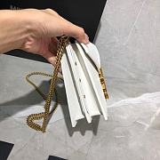 YSL Cassandra Monogram Clasp Bag In Grain De Poudre Embossed Leather (White) 532750 - 5