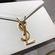 YSL Cassandra Monogram Clasp Bag In Grain De Poudre Embossed Leather (White) 532750 - 6