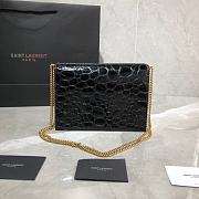 YSL Cassandra Monogram Clasp Bag In Grain De Poudre Crocodile Leather (Black) 532750 - 3