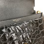 YSL Cassandra Monogram Clasp Bag In Grain De Poudre Crocodile Leather (Black) 532750 - 2